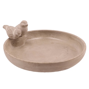 Concrete Bird Bowl Round 33x5cm Nm