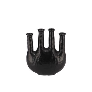 Inga Jahra Black Vase Oval Tube 23x10x27cm Nm