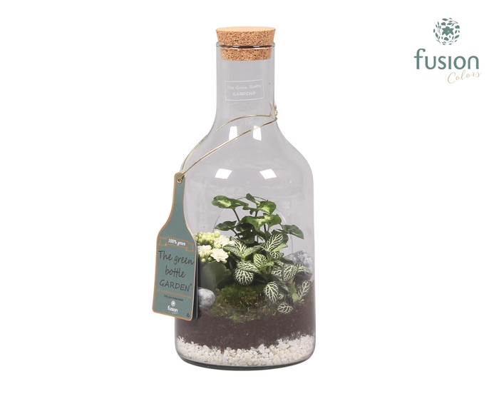 <h4>Green Bottle Fles Small met Arrangement</h4>