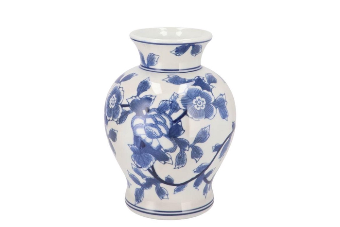 <h4>Hailey Blue Porcelain Vase Flower 17x22cm</h4>