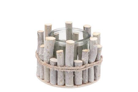 <h4>Nature Birch Branch Whitewash Glass Jar 13x9cm</h4>