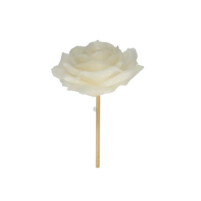 <h4>Bijsteker 25cm Wax roos d10cm</h4>