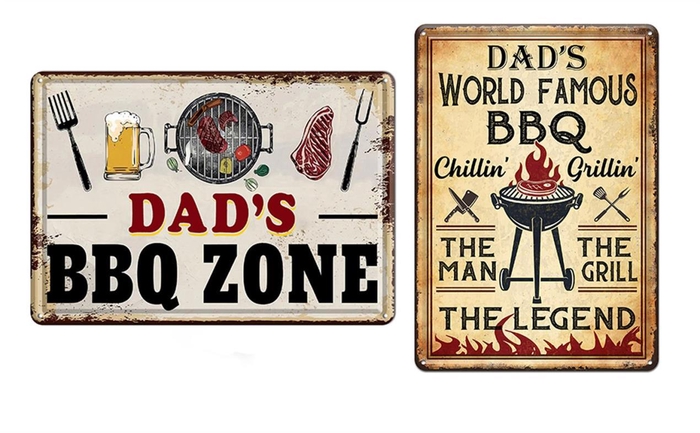 Wall Hanger Tin 30x40cm BBQ Mi