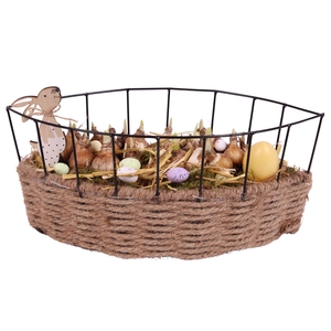 Easter Arr. Narcis Metal Frame Rope Pot Boat Ø37cm