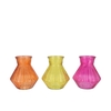 Roman Orange Mix Diamond Glass Vase Ass 15x17cm