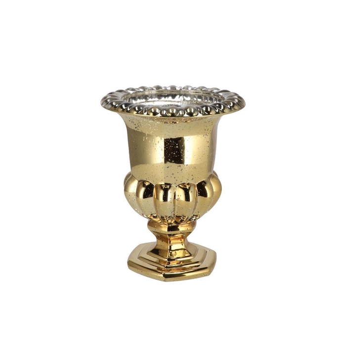<h4>Taylor Gold Vase On Foot 18x23cm</h4>