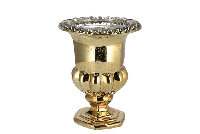Taylor Gold Vase On Foot 18x23cm
