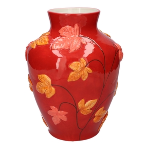 DF03-730381900 - Vase Leaves d12/23xh30 red/orange