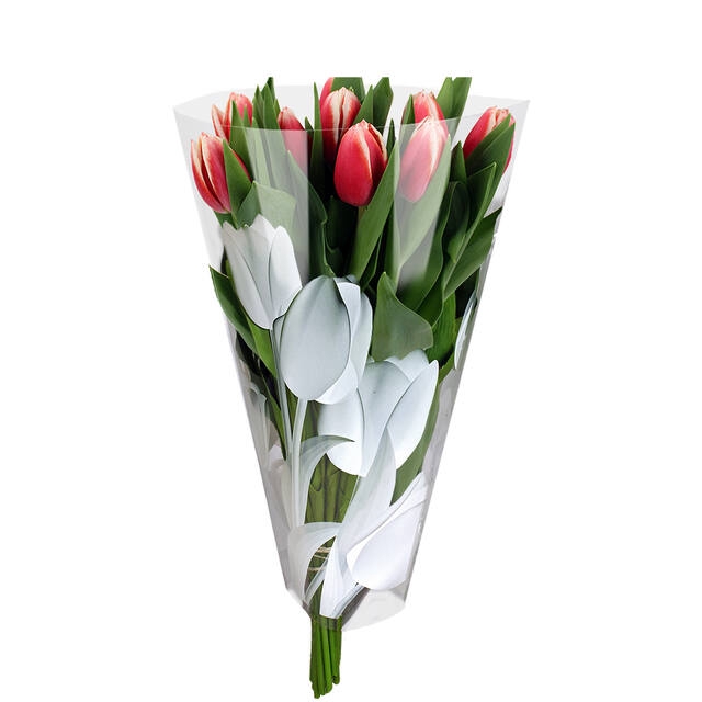 Sleeves 40x30x12cm OPP35 Bright Tulips white