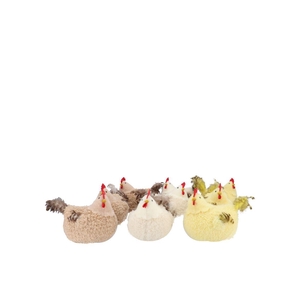 Easter Fun Chicken Natural Brown Mix Ass 13x9x10cm