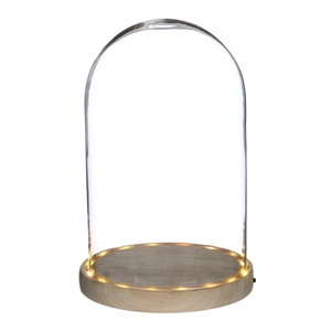 Glass LED cloche d17*25.5cm batt.incl.