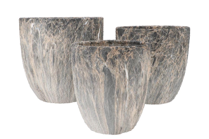 <h4>Monty Grey Pot S/3 31x31/26x27/21x23cm</h4>