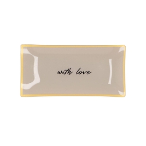 Plate Rectangle With Love 20x10x2cm