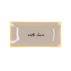 Plate Rectangle With Love 20x10x2cm