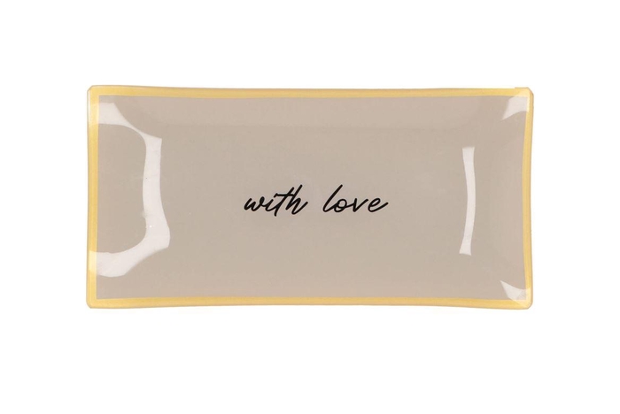 Plate Rectangle With Love 20x10x2cm