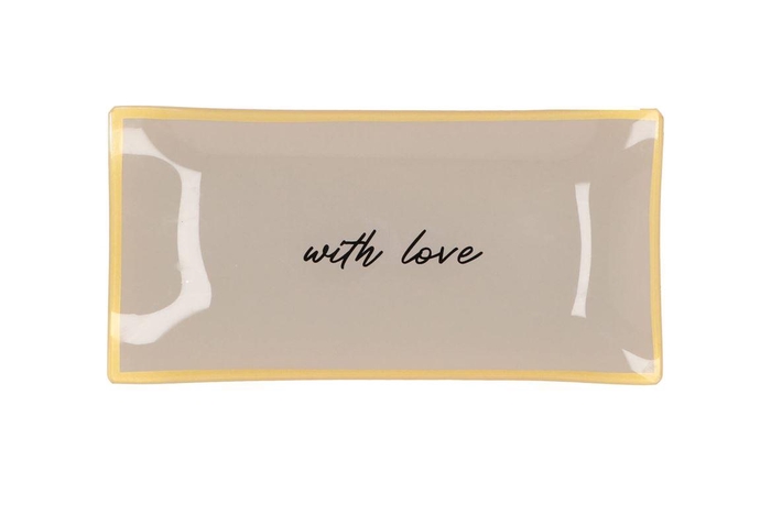 Plate Rectangle With Love 20x10x2cm