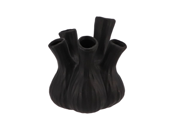 <h4>Aglio Matt Black Vase 17x20cm</h4>