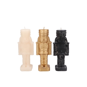 Candle Frosty Nutcracker Black Mix 4x4x12cm