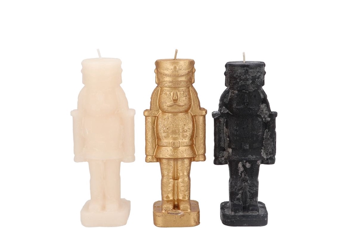<h4>Candle Frosty Nutcracker Black Mix 4x4x12cm</h4>