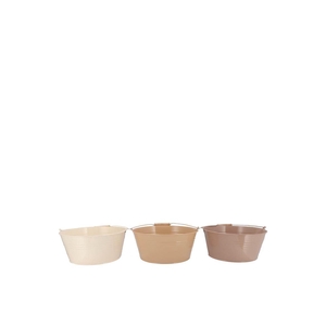 Zinc Natural Brown Basic Bowl Ass 16x8x13cm Nm