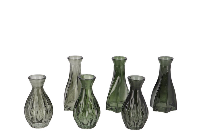 Fenna Green Mix Vase Flower Ass 6x12cm Nm