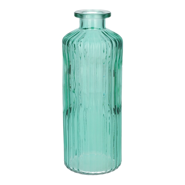 <h4>Bottle Caro lines d4.5\\7.5xh20 turquoise transparent</h4>