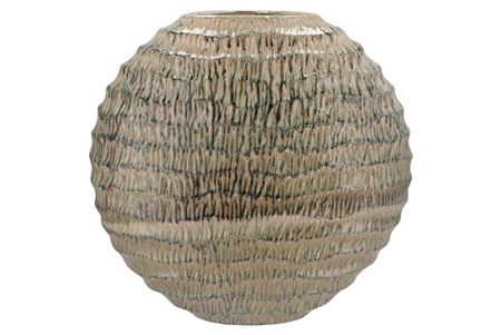 <h4>Inga Jada Green Oval Vase Active Glaze Wave 51x17x</h4>