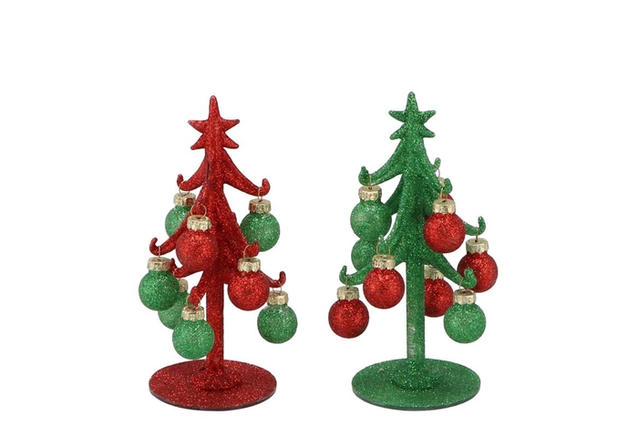 <h4>Sparkly Green/red X-mas Tree Ass 7x15cm</h4>