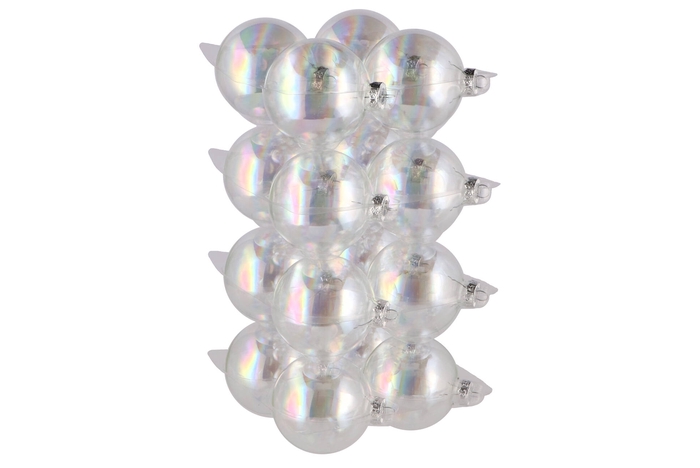 Glass Ball Clear Pearl 80mm P/16