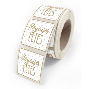 Labels Sticker 40*35mm x500 Joyeuses Fetes