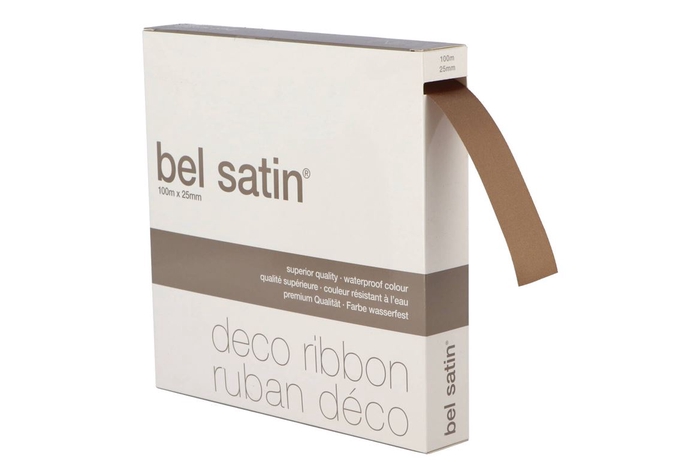 <h4>Ribbon Satin 71 Dark Beige 100m X 25mm P/1</h4>