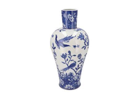 <h4>Hailey Blue Porcelain Vase Tube 21x44cm</h4>