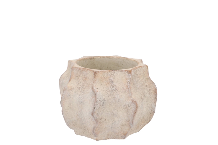 Alaska Wavy Sand Pot With Neck 18x18x13cm