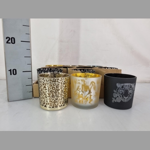 GLAS  POT BLACK GOLD KOPER H10XD10