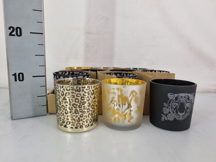 <h4>GLAS  POT BLACK GOLD KOPER H10XD10</h4>