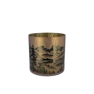 Ruby Gold T-light Mountain Tree 8x8cm