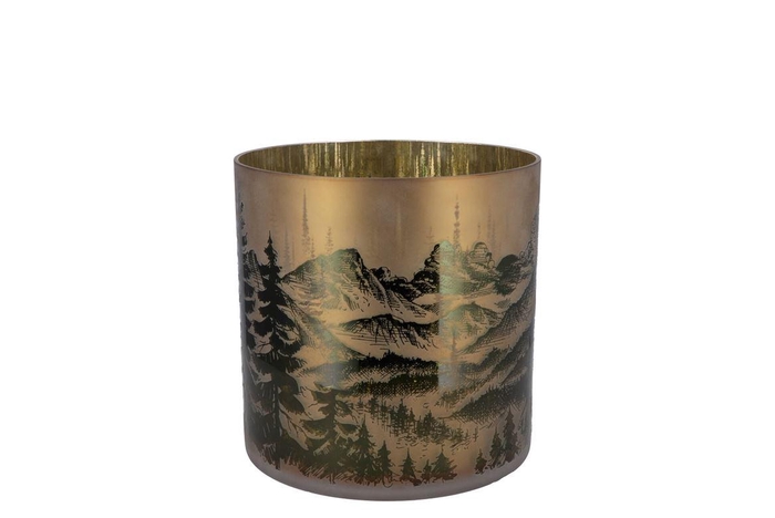<h4>Ruby Gold T-light Mountain Tree 8x8cm</h4>