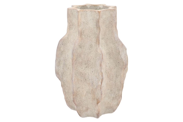 <h4>Alaska Wavy Sand Vase With Neck 30x29x46cm</h4>