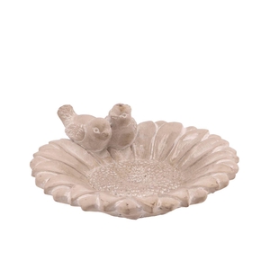 Concrete Bird Bowl Sunflower 24x22x8cm