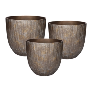 DF03-710635200 - Set/3 Pot Brass d37xh33 bronze