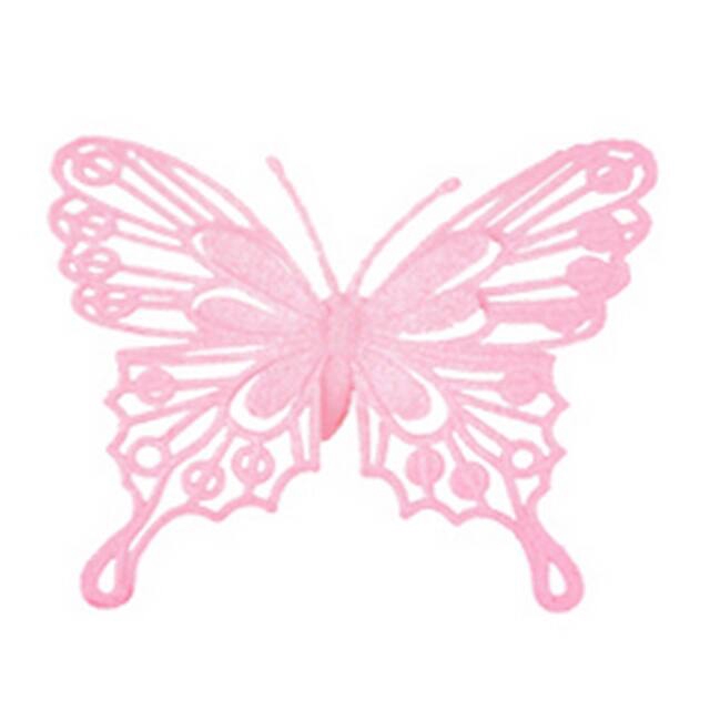 <h4>Pick Butterfly baroque 9x10cm+50cm stick pink</h4>