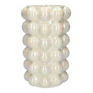 DF03-666720900 - Vase Bubbly d15xh24 sand+pearl