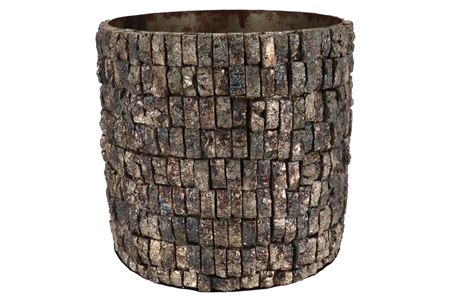 <h4>Nepal Iron Pot Birch Mosaic 33x33x32m Nm</h4>