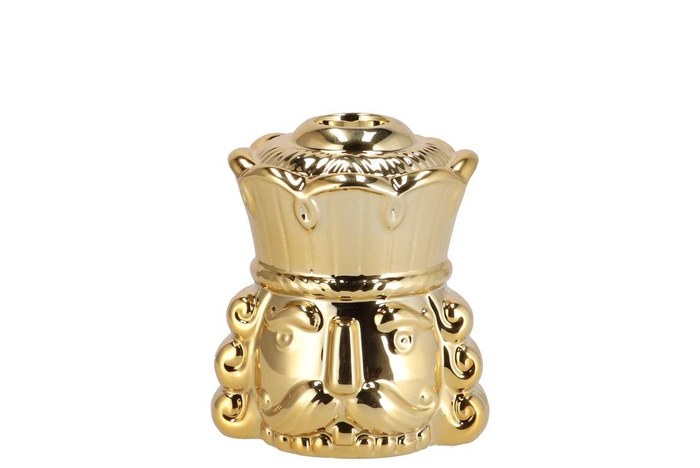 <h4>Jolie Cozy Gold King Candle H 9x8x11cm</h4>