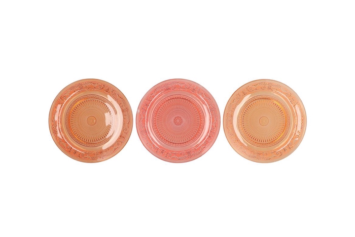 <h4>Dayah Coral Sunset Glass Plate 15x2cm Ass P/1</h4>