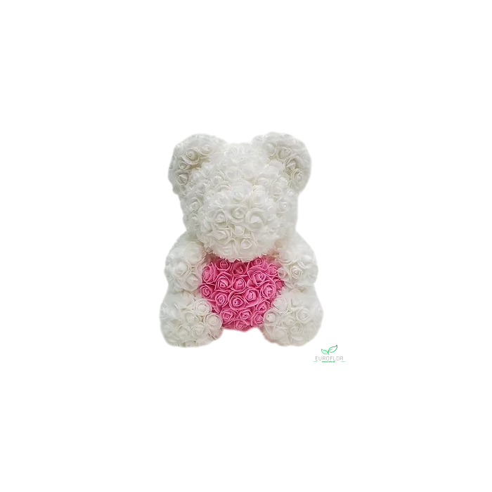 <h4>FOAM BEAR 40CM WHITE (PINK HEART)</h4>