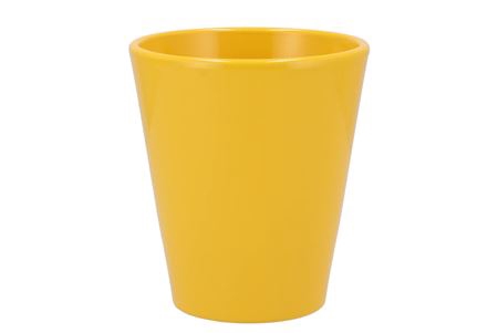 <h4>Ceramic Shiny Yellow Pot Orchid 15cm Nm</h4>