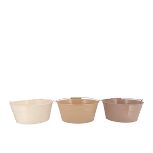 Zinc Natural Brown Mix Basic Bowl Ass 28x12x22cm