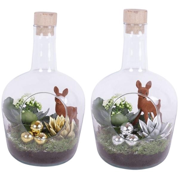 <h4>Christmas Arr. Indoor Glass Vase with Hole Ø18cm 2PP</h4>