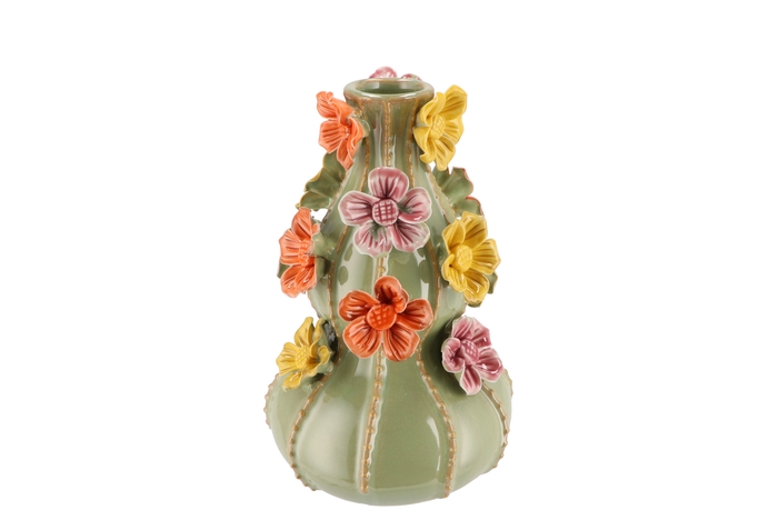 Flower Pistache Vase Bubbels 17x26cm Nm